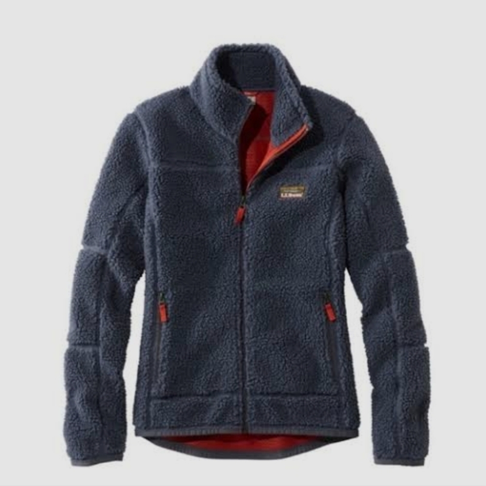 L.L. Bean Women's Mountain Pile Sherpa Fleece Full Zip Jacket In Navy